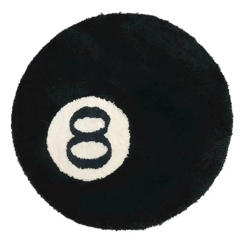 LAKEA Halloween 8 Ball Rug Indoor Home Decoration Spooky Halloween Gifts 8 Ball Accent Round Tufting Soft Rug Horror Movie Mat