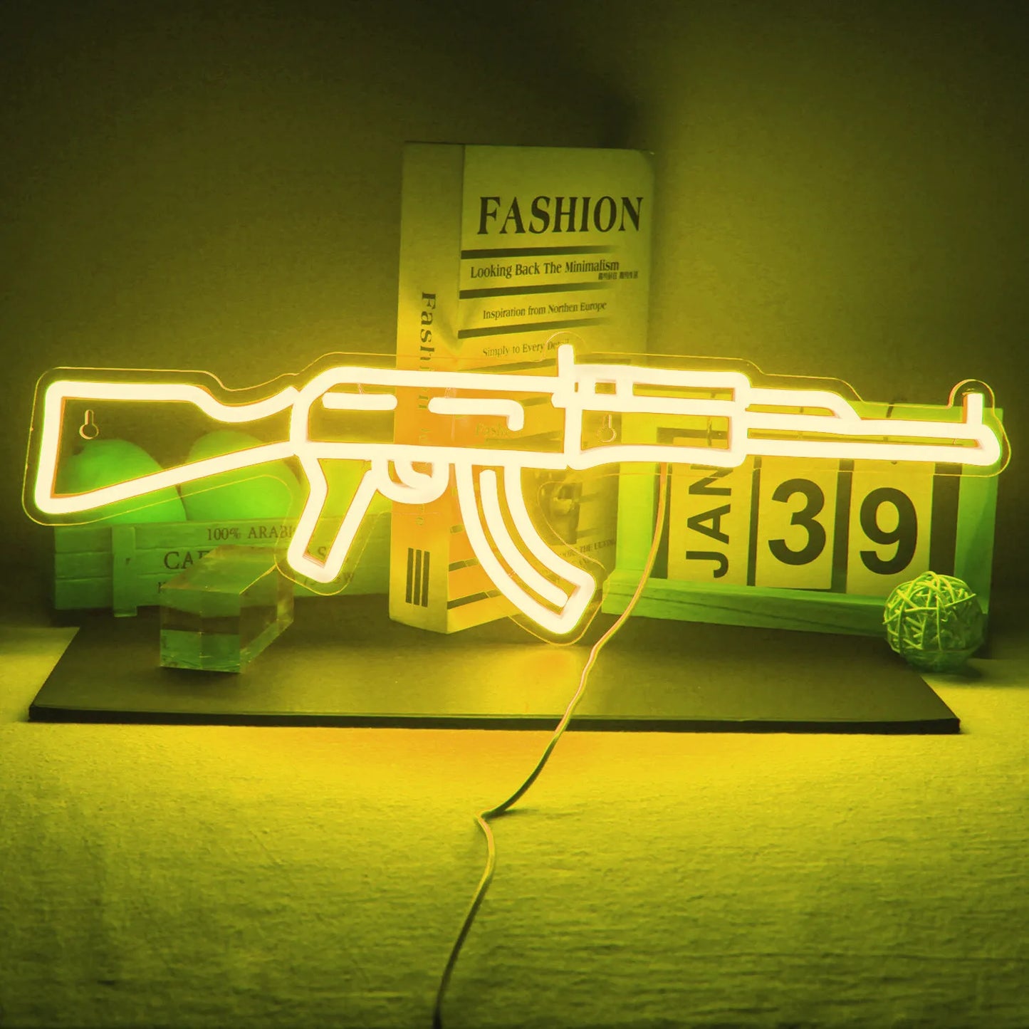 Gun Neon Sign art Neon Light Led AK 47 Cool Hanging Night Light Boys Playroom Home Store Party Personality BAR Wall Decor Lamps