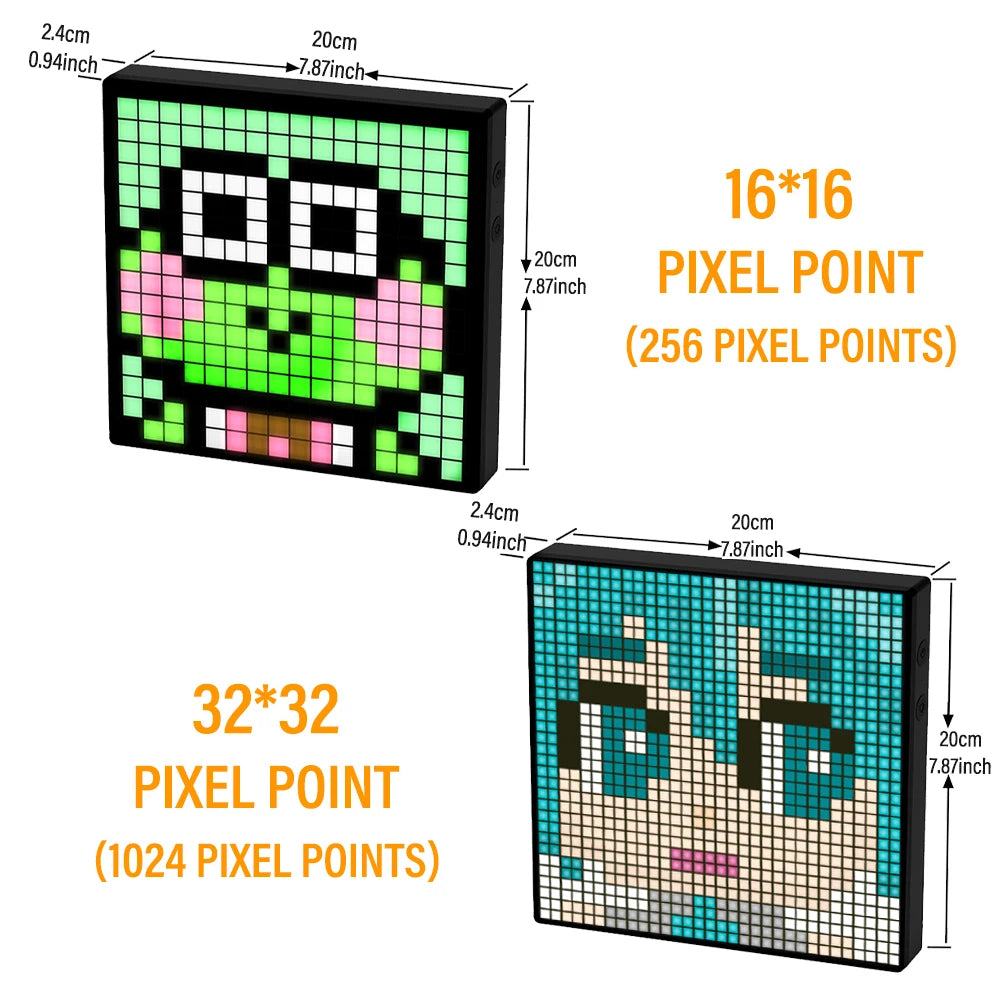 LED Pixel Display APP Control Programmable Night Light DIY Text Pattern Animation For Home Decoration, Bedroom, Game Room, Bar