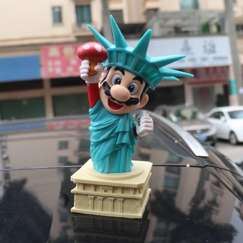 Super Mario as The Statue of Liberty Figure Model Toys for Kids 20cm