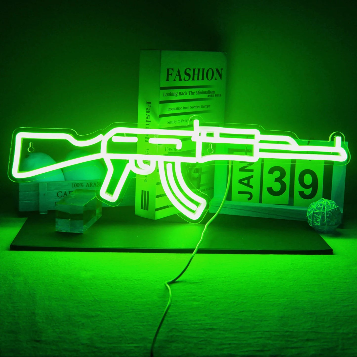 Gun Neon Sign art Neon Light Led AK 47 Cool Hanging Night Light Boys Playroom Home Store Party Personality BAR Wall Decor Lamps