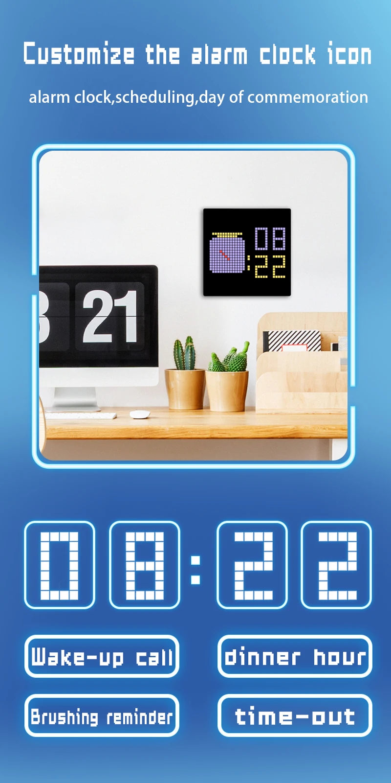 LED Pixel Display APP Control Programmable Night Light DIY Text Pattern Animation For Home Decoration, Bedroom, Game Room, Bar