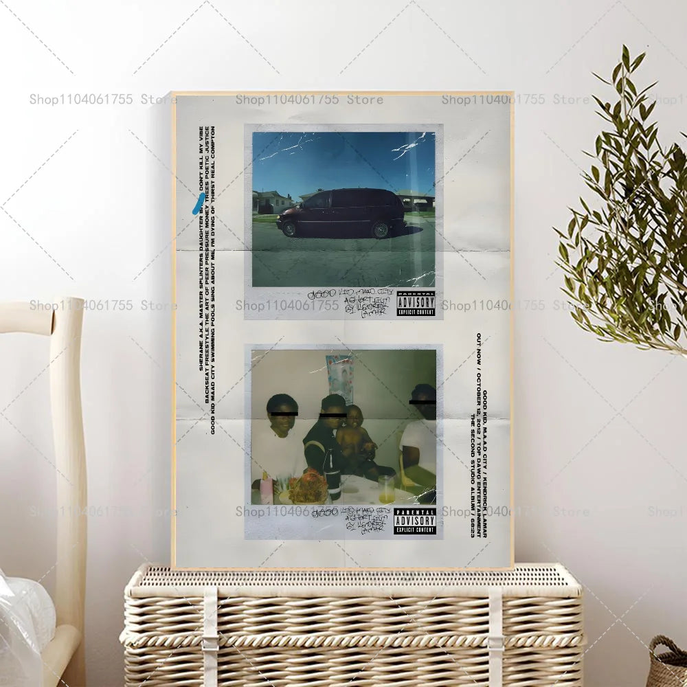 1PC Rapper Hip Hop Kendrick Lamar Damn Album Poster Self-adhesive Art Waterproof Paper Sticker Coffee House Bar Room Wall Decor
