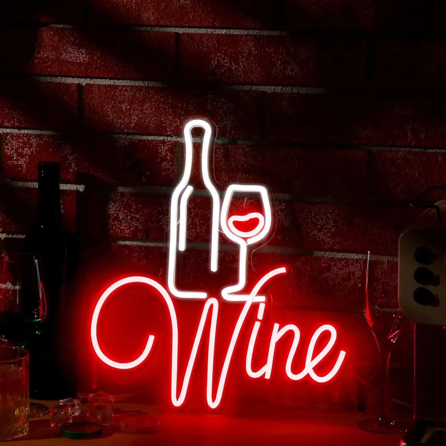 Red Wine Neon Signs LED Neon Light Signs Wine Lovers Gifts Party Decoration Home Bar Man Cave Bedroom Living Room Decor