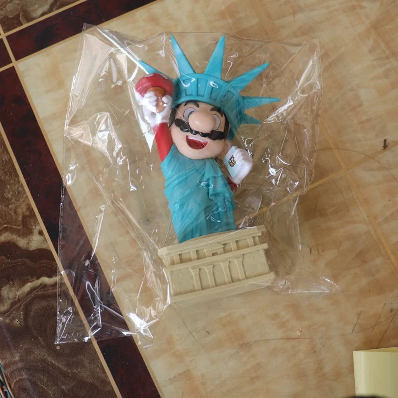 Super Mario as The Statue of Liberty Figure Model Toys for Kids 20cm