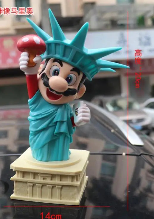 Super Mario as The Statue of Liberty Figure Model Toys for Kids 20cm