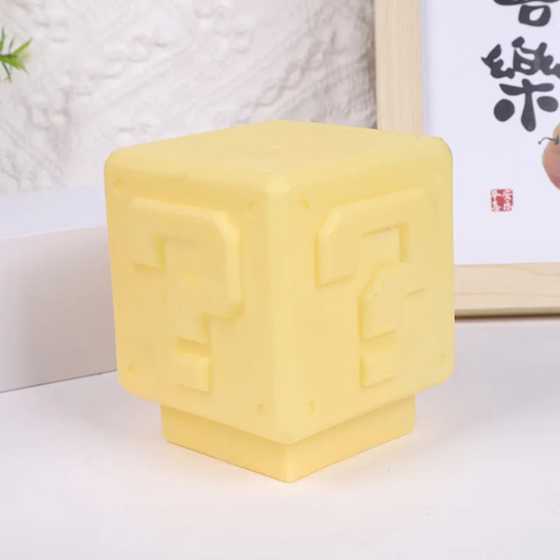 Mario Night Light Super Mario Question Mark Luminous Small Night Light Square Brick Room Decoration Desktop Atmosphere Light boy