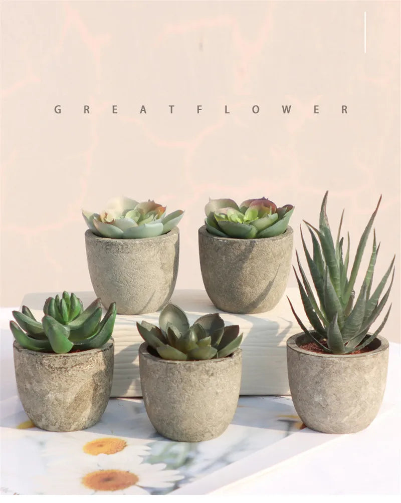 Mini Artificial Aloe Plants Bonsai Small Simulated Tree Pot Plants Fake Flowers Office Table Potted Ornaments Home Garden Decor