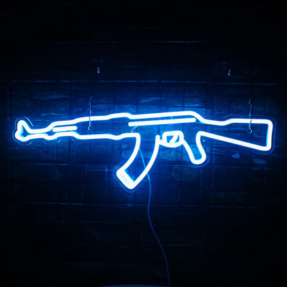 Gun Neon Sign art Neon Light Led AK 47 Cool Hanging Night Light Boys Playroom Home Store Party Personality BAR Wall Decor Lamps