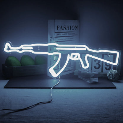 Gun Neon Sign art Neon Light Led AK 47 Cool Hanging Night Light Boys Playroom Home Store Party Personality BAR Wall Decor Lamps