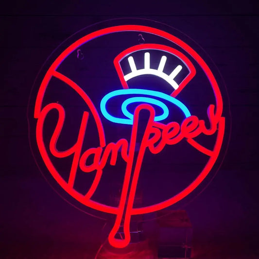 Yankees Baseball USB Powered Led Neon Sign Dimmable Neon Light Wall Decor For Room Decor Party Birthday Handmade Gift Fans