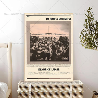 1PC Rapper Hip Hop Kendrick Lamar Damn Album Poster Self-adhesive Art Waterproof Paper Sticker Coffee House Bar Room Wall Decor