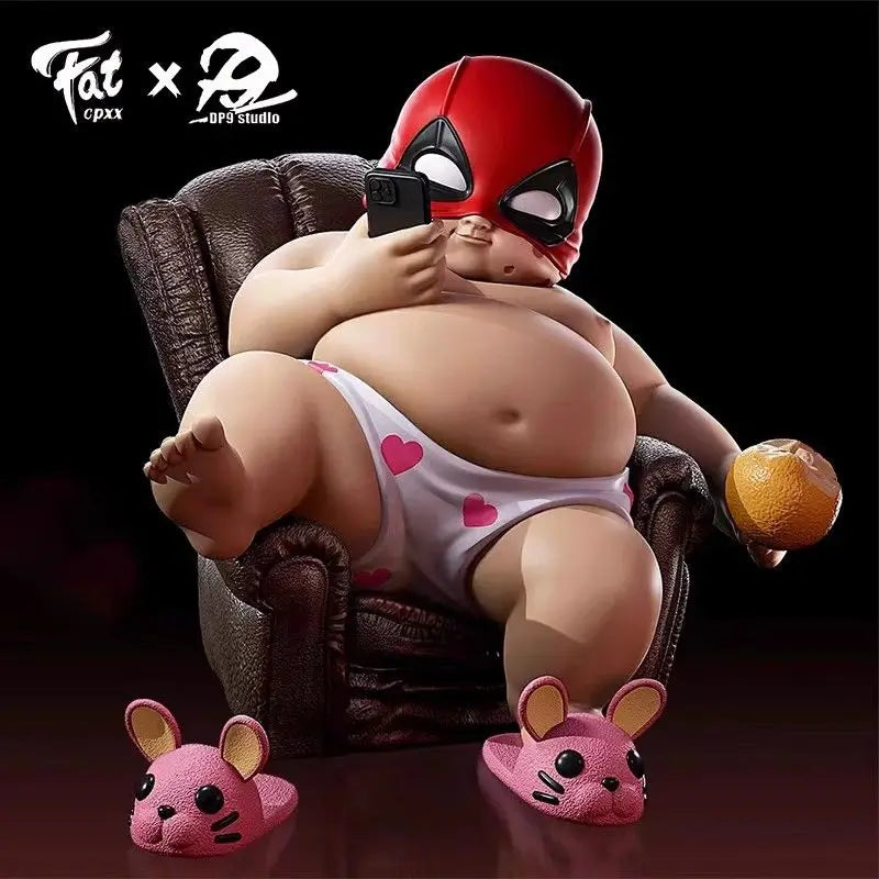 12cm The Avengers Deadpool Fat Boy Figure Cute Anime Action Collection Desktop Ornament Decoration Car Ornaments Children Toys