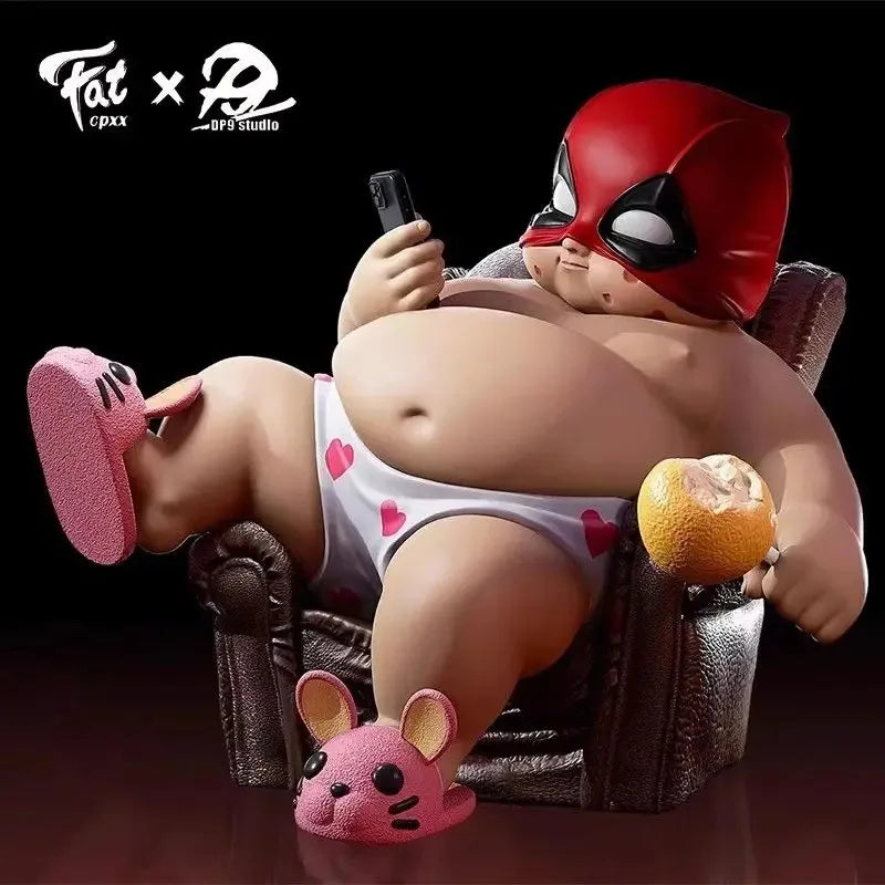12cm The Avengers Deadpool Fat Boy Figure Cute Anime Action Collection Desktop Ornament Decoration Car Ornaments Children Toys