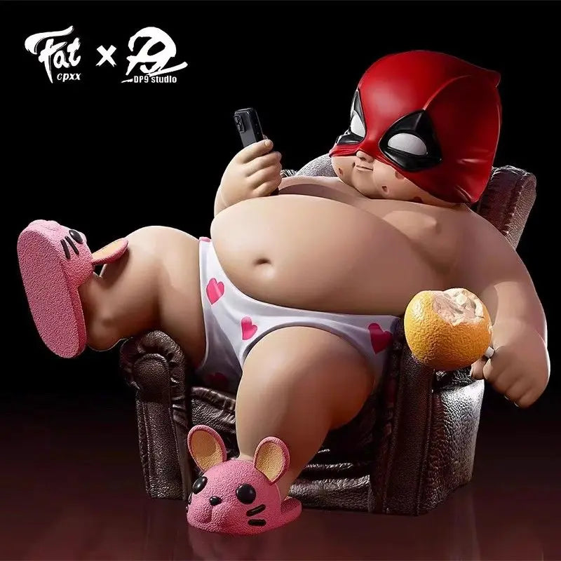 12cm The Avengers Deadpool Fat Boy Figure Cute Anime Action Collection Desktop Ornament Decoration Car Ornaments Children Toys