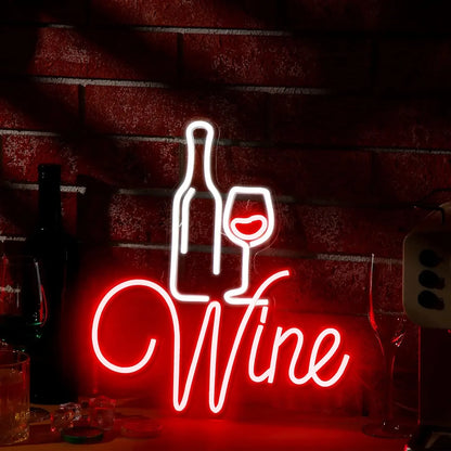 Red Wine Neon Signs LED Neon Light Signs Wine Lovers Gifts Party Decoration Home Bar Man Cave Bedroom Living Room Decor