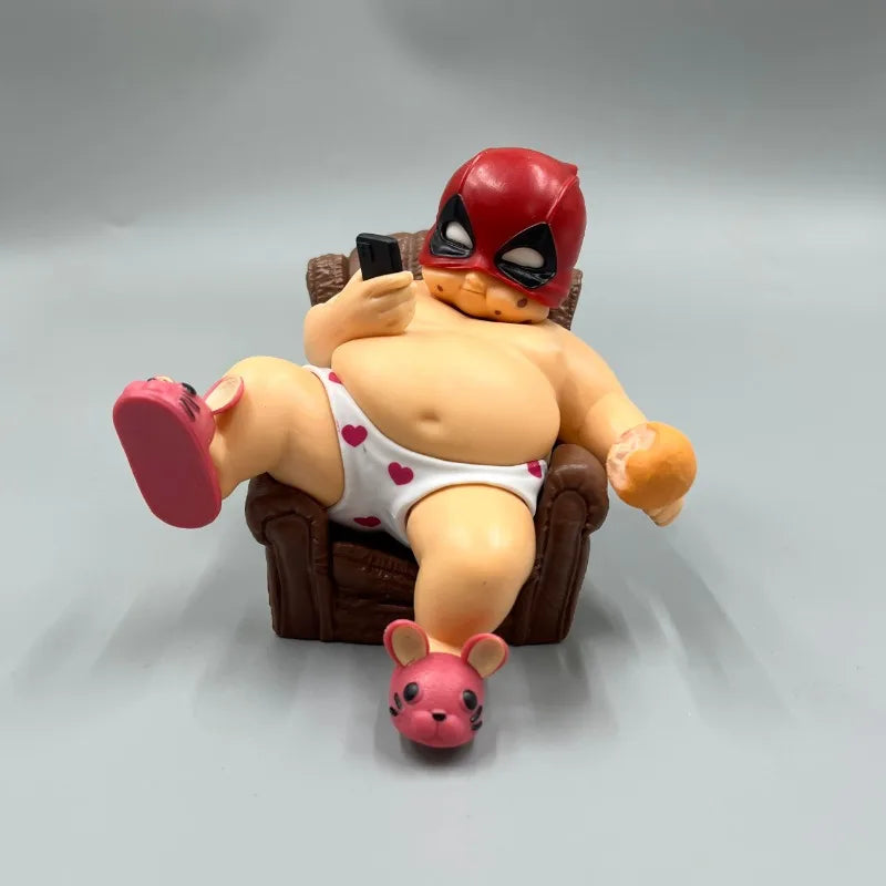 12cm The Avengers Deadpool Fat Boy Figure Cute Anime Action Collection Desktop Ornament Decoration Car Ornaments Children Toys
