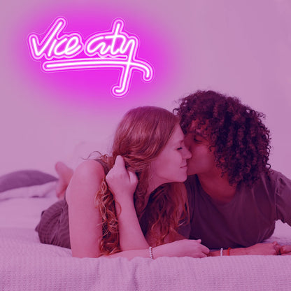 Vice City Neon Sign for Wall Decor, USB LED Neon Light, Bedroom, Kids Room, Game Room, Bar, Party Decor, Man Cave Home Artwork