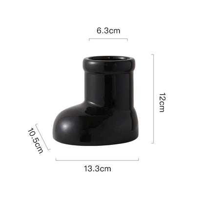 Ceramic Vase Boots Shoe Cute Cartoon Pen Holder Tabletop Storage Ikebana Flower Vase Boots Pot Home Decoration Accessories