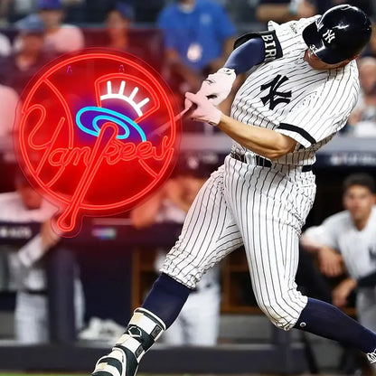 Yankees Baseball USB Powered Led Neon Sign Dimmable Neon Light Wall Decor For Room Decor Party Birthday Handmade Gift Fans